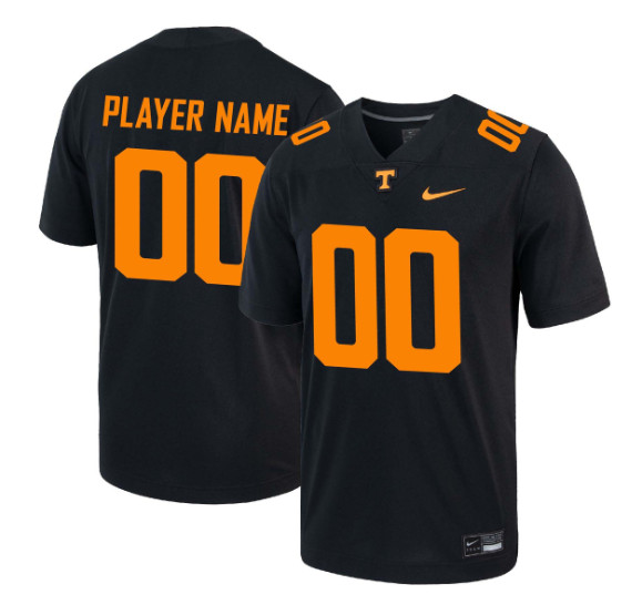 Men's Tennessee Volunteers Customized Black Stitched Game Jersey